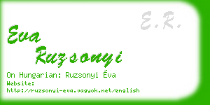 eva ruzsonyi business card